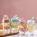 Glass sippy cup Clear glass glass Portable and convenient Juice cup high appearance level Office flower tea cup Simple leisure